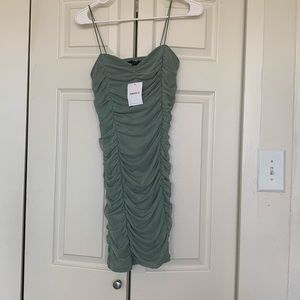 Sage green spaghetti strap body con dress from Forever 21